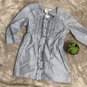 Girls Fresh Brewed Ruffled Button-Up Tunic Shirt L